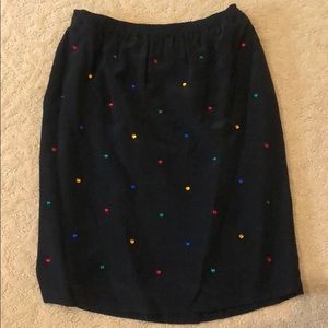 Black skirt with multi-colored sequins